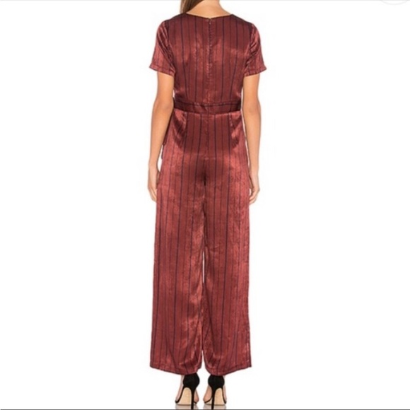 Anthropologie J.O.A. Burgundy Striped Jumpsuit - Picture 5 of 11